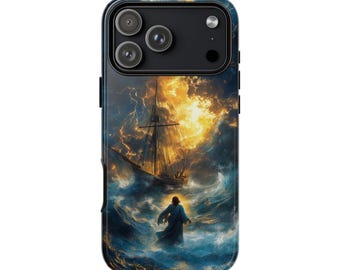 Jesus Christ Walking Water Ocean Ship Phone Case - Personalized, MagSafe Compatible, Lifetime Warranty