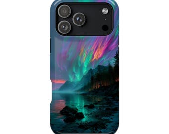 Aurora Northern Lights Coastal Glow Phone Case • Original Artwork • Heavy Duty Protection • Tech Gift • Lifetime Warranty