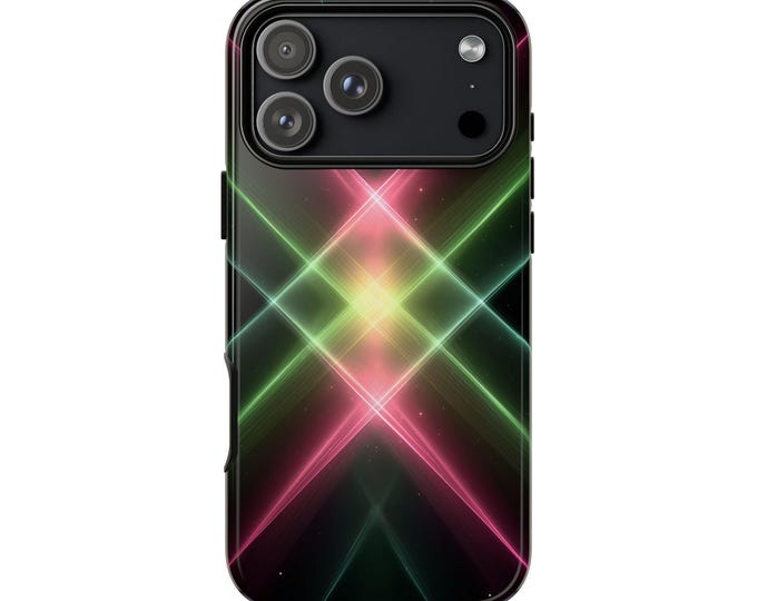 Lime Green Pink Neon Symmetry Phone Case: iPhone, Galaxy, Pixel - Lifetime Warranty