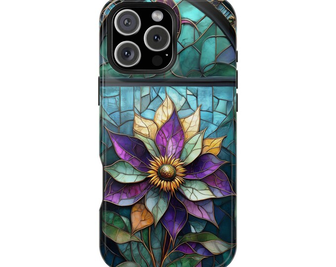 Passion Flower Purple Gold Art Deco Phone Case: iPhone, Galaxy, Pixel - Lifetime Warranty