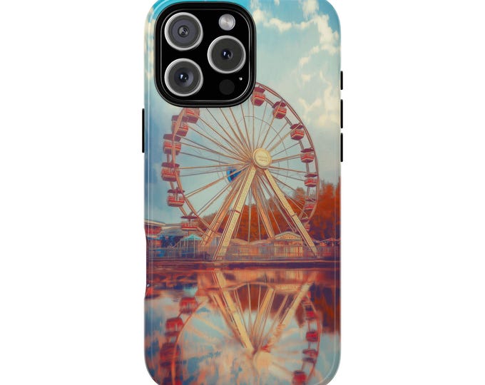 Ferris Wheel Monets Reflecting Lake Phone Case: iPhone, Galaxy, Pixel - Lifetime Warranty
