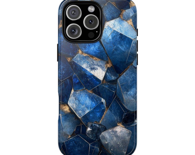 Ocean Blue Crystal Rock Geode Stones Phone Case: iPhone, Galaxy, Pixel - Lifetime Warranty