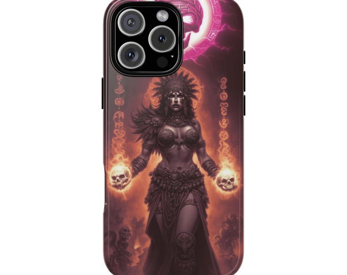 Ancient Woman Priestess Skull Summoner Phone Case: iPhone, Galaxy, Pixel - Lifetime Warranty