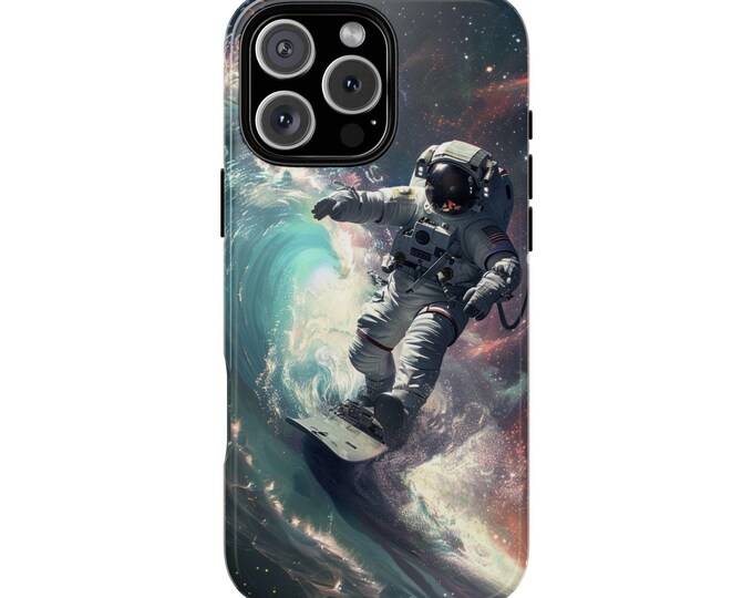 Stellar Surfer Astronaut Surfing Wave Phone Case: iPhone, Galaxy, Pixel - Lifetime Warranty