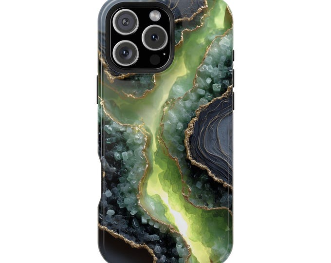 Marble Neon Green Geode Crystal Geode Phone Case: iPhone, Galaxy, Pixel - Lifetime Warranty