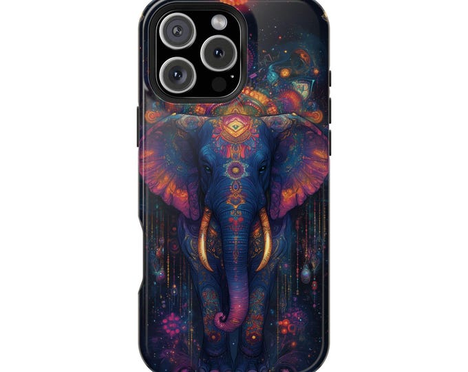 Elephant Psychedelic Cosmic Fractal Kaleidoscope Phone Case: iPhone, Galaxy, Pixel - Lifetime Warranty