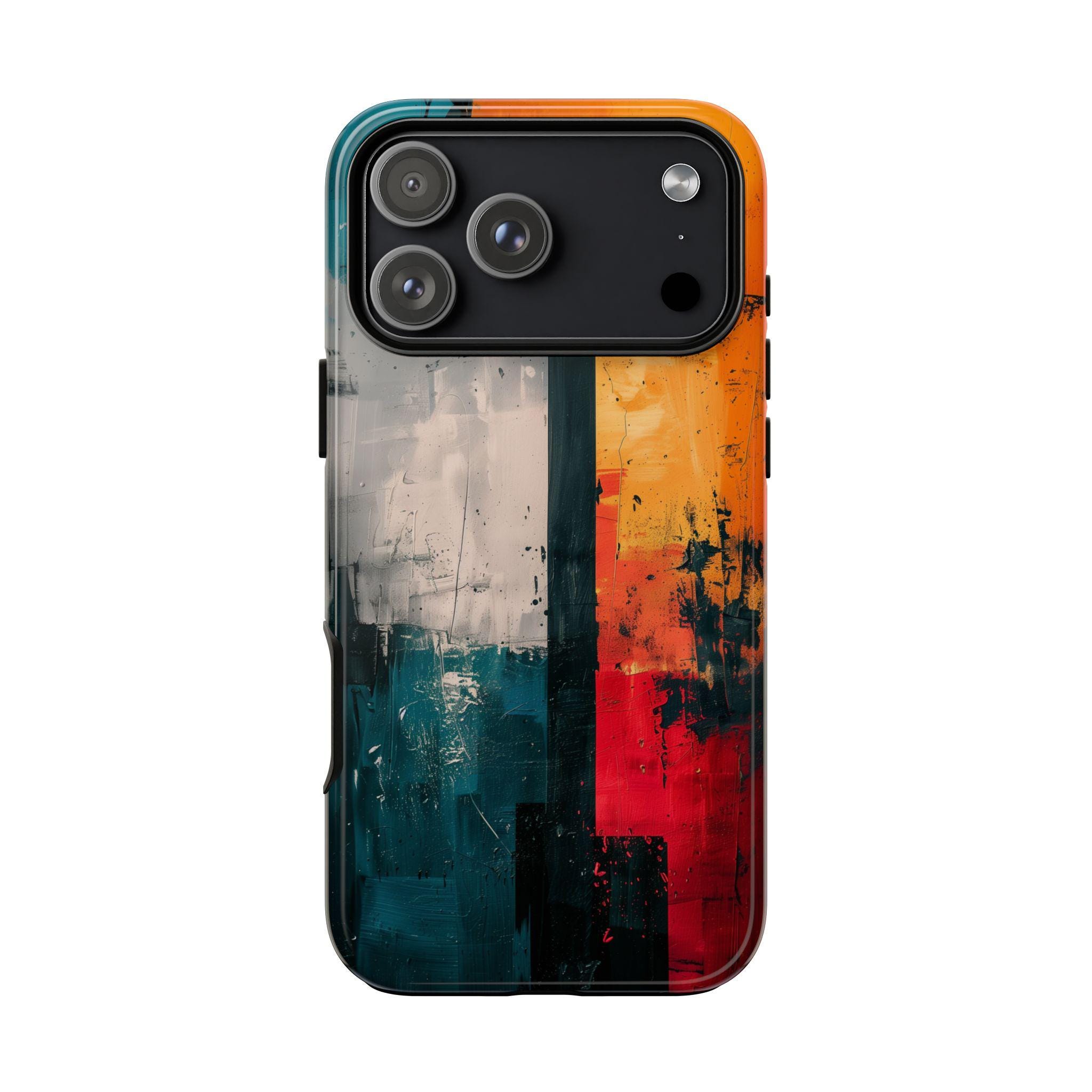 Phone Ink • Dynamic Abstract Orange Blue Paint • Case for iPhone