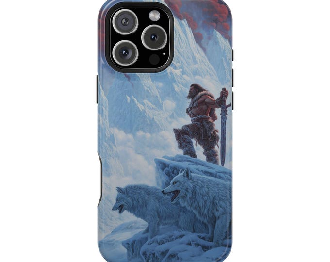 Ice Barbarian Dire Wolves Frozen Peak Phone Case: iPhone, Galaxy, Pixel - Lifetime Warranty