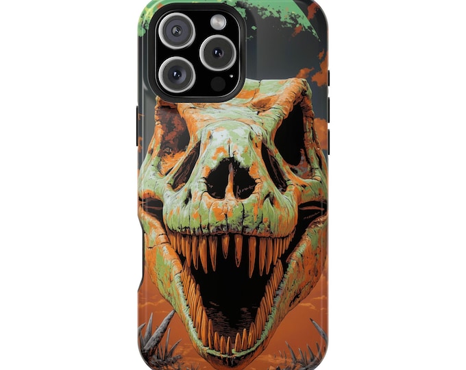 T-Rex Dinosaur Skull Dino Skeleton Phone Case: iPhone, Galaxy, Pixel - Lifetime Warranty