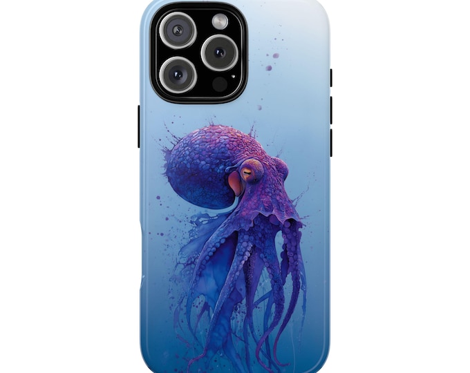Surreal Purple Octopus Cephalopod Ocean Phone Case: Tough Cover for iPhone (MagSafe Compatible), Samsung Galaxy, Pixel