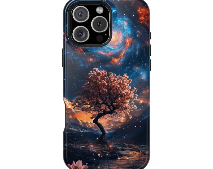 Nebula Skies Cherry Blossom Tree Phone Case: iPhone, Galaxy, Pixel - Lifetime Warranty