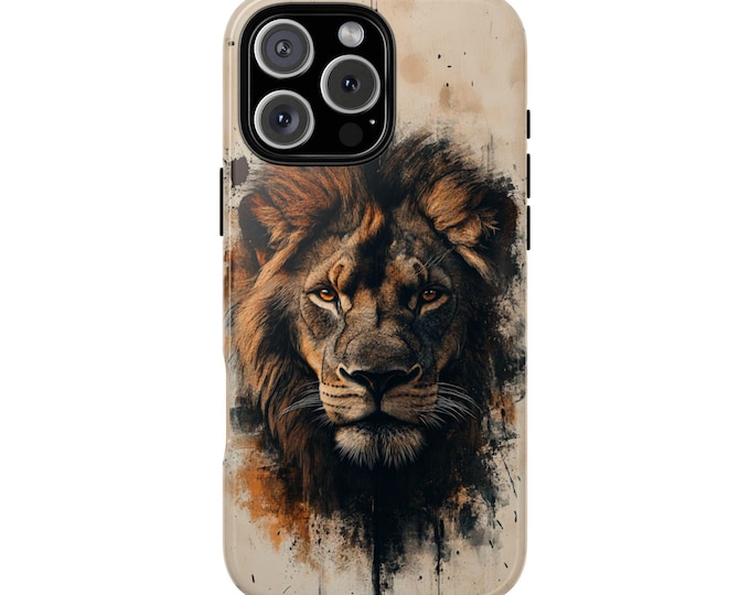 Lion Abstract Artwork Majestic King Phone Case: iPhone, Galaxy, Pixel - Lifetime Warranty