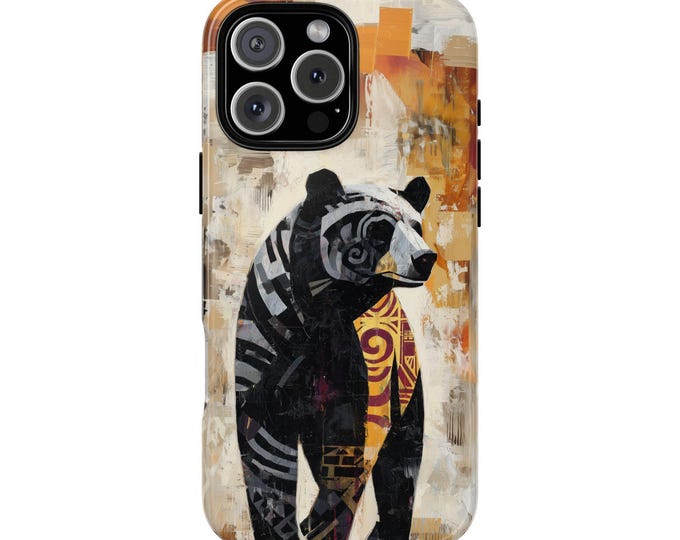 Tribal Bear Abstract Colorful Phone Case: iPhone, Galaxy, Pixel - Lifetime Warranty