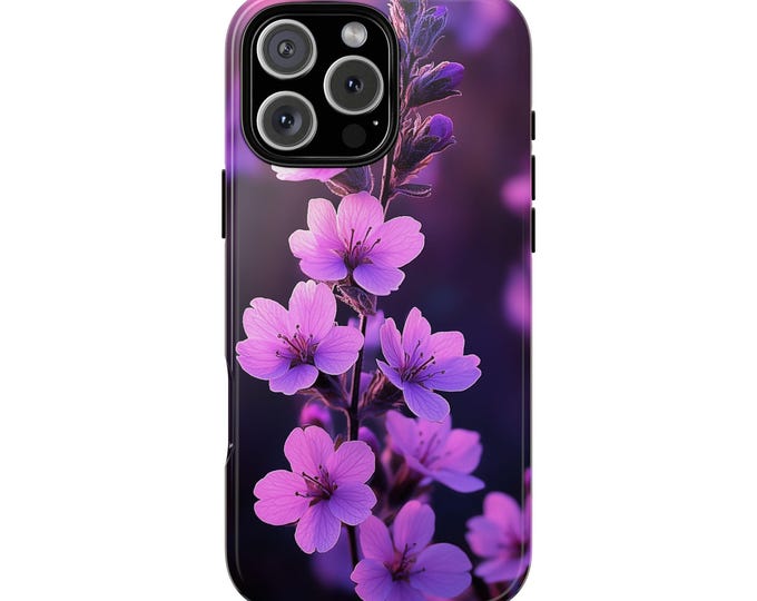 Vibrant Purple Blossom Flowers Phone Case: iPhone, Galaxy, Pixel - Lifetime Warranty