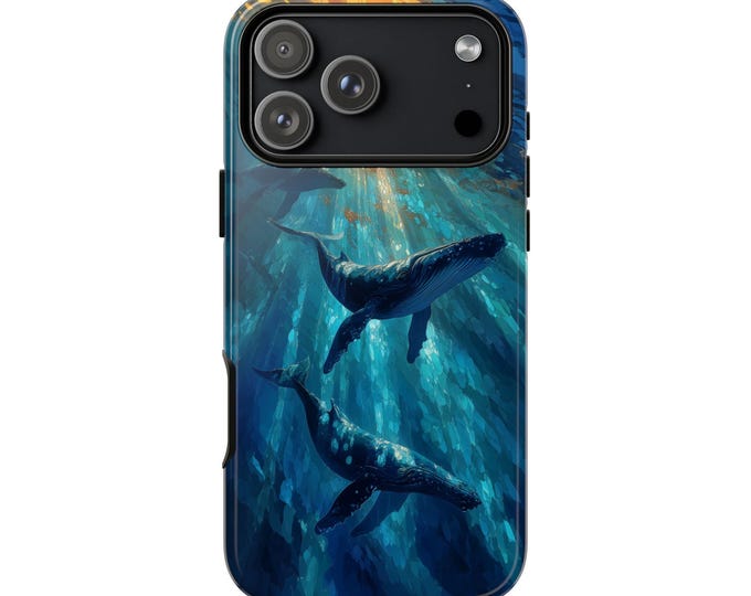 Whales Radiant Ocean Light Phone Case: iPhone, Galaxy, Pixel - Lifetime Warranty