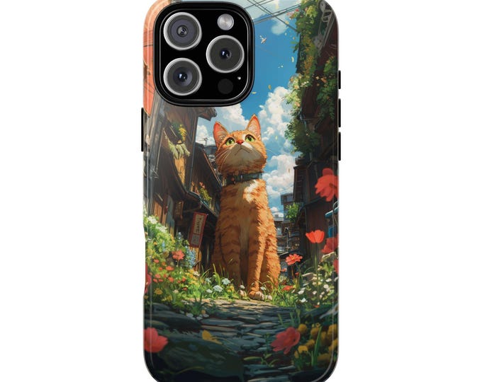 Orange Tabby Cat Kitty Flower Alley Phone Case for iPhone | Samsung Galaxy | Google Pixel