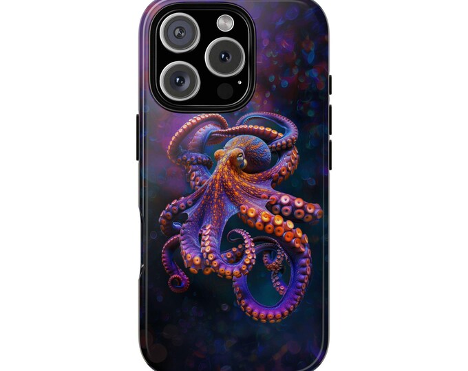 Tangerine Purple Octopus Cephalopod Ocean Phone Case: iPhone, Galaxy, Pixel - Lifetime Warranty