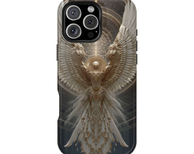 Angel White Wings Golden Aura Phone Case: iPhone, Galaxy, Pixel - Lifetime Warranty