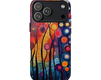 Klimt Circle Vines Abstract Colorful Phone Case - Personalized, MagSafe Compatible, Lifetime Warranty