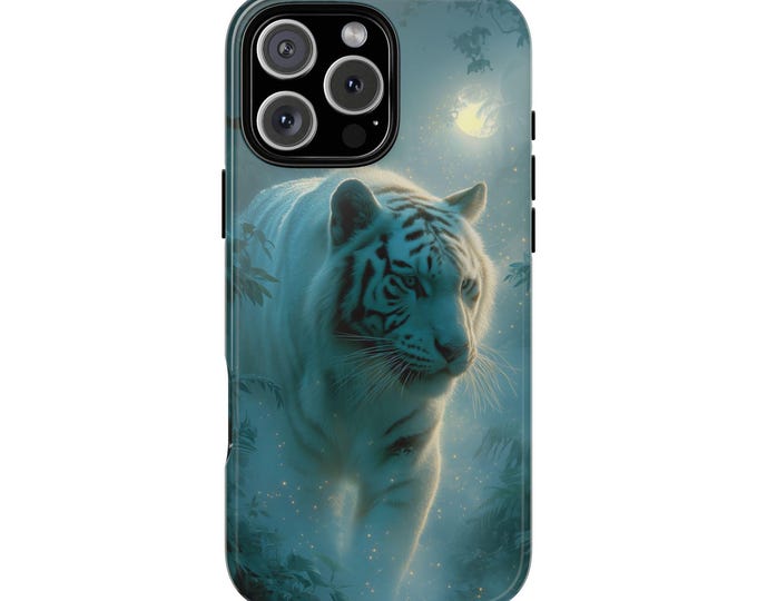 White Bengal Tiger Lunar Night Phone Case: iPhone, Galaxy, Pixel - Lifetime Warranty