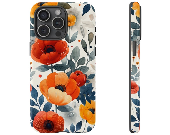 Nordic Flowers Scandinavian Colorful Pretty Floral Phone Case: iPhone, Galaxy, Pixel - Lifetime Warranty
