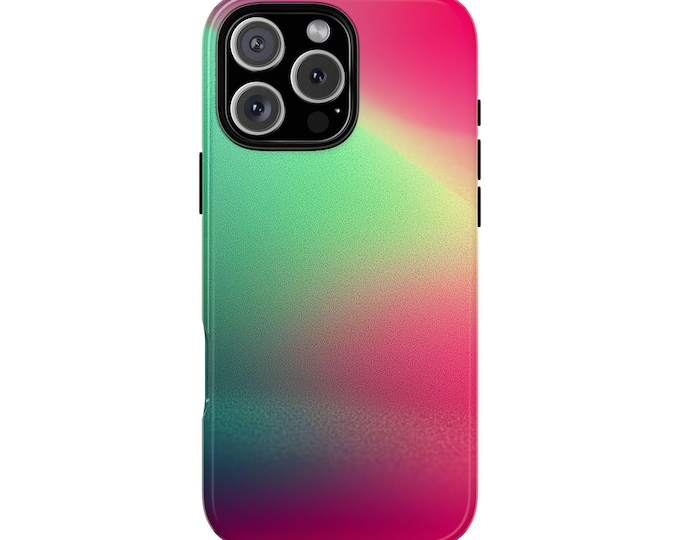 Pink Green Gradient Color Blend Abstract Fusion Phone Case: iPhone, Galaxy, Pixel - Lifetime Warranty