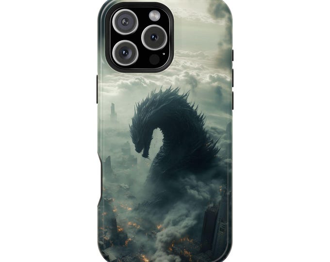 Black Dragon Kaiju Titan Monster Art Phone Case: iPhone, Galaxy, Pixel - Lifetime Warranty