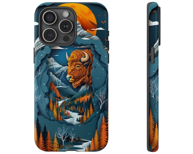 Buffalo Wilderness Mountains Woods Phone Case: iPhone, Galaxy, Pixel - Lifetime Warranty