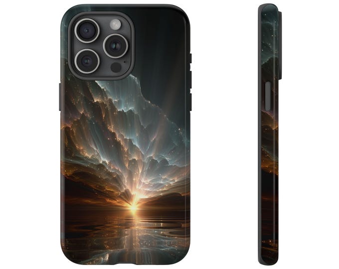 Aurora Sunset Reflective Celestial Sky Phone Case: Tough Cover for iPhone (MagSafe Compatible), Samsung Galaxy, Pixel