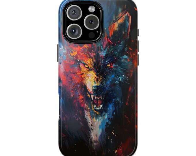 Wolf Abstract Oil Paint Wolves Design Phone Case - iPhone, Samsung Galaxy, Pixel - Lifetime Warranty
