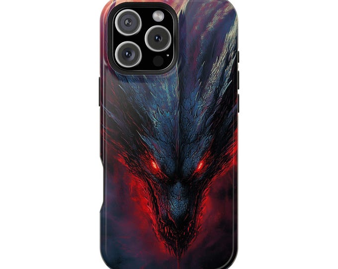 Onyx Dragon Wyrm Dark Fire Emberwing Phone Case: iPhone, Galaxy, Pixel - Lifetime Warranty