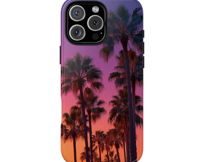 Palm Trees Coastal Sunset Evening Phone Case: iPhone, Galaxy, Pixel - Lifetime Warranty
