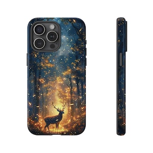 Deer Glowing Fireflies Glow Forest Phone Case for iPhone, Samsung, Pixel
