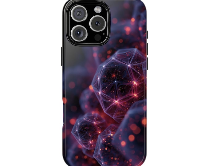 Fractal Beginning Exploding Polygon Atoms Phone Case: iPhone, Galaxy, Pixel - Lifetime Warranty