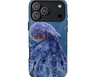 Purple Octopus Ocean Reef | Phone Ink Case | Custom Made Cover | Lifetime Warranty