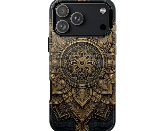 Gold Mandala Radial Floral Phone Case for iPhone | Samsung Galaxy | Google Pixel