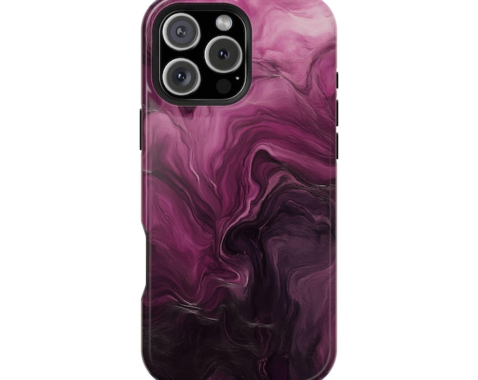 Plum Purple Marble Swirl Phone Case: iPhone, Galaxy, Pixel - Magsafe Compatible