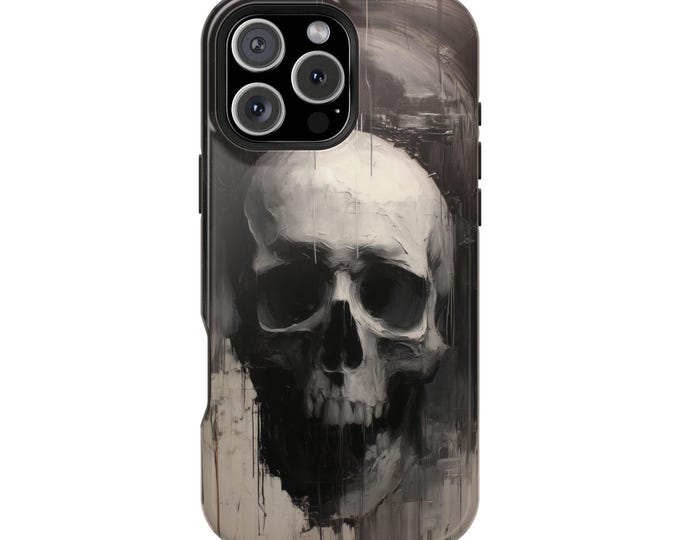 Drip Death Skull Dark Bone Flow Phone Case: iPhone, Galaxy, Pixel - Lifetime Warranty