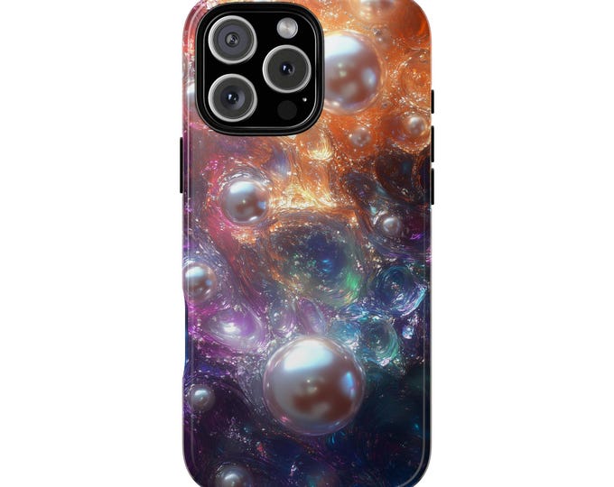 Pearls of the Ocean Deep Abstract Liquid Phone Case: iPhone, Galaxy, Pixel - Lifetime Warranty