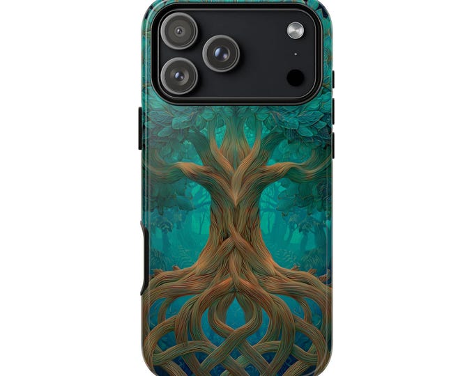 Emerald Celtic Tree of Life Phone Case: iPhone, Galaxy, Pixel - Lifetime Warranty
