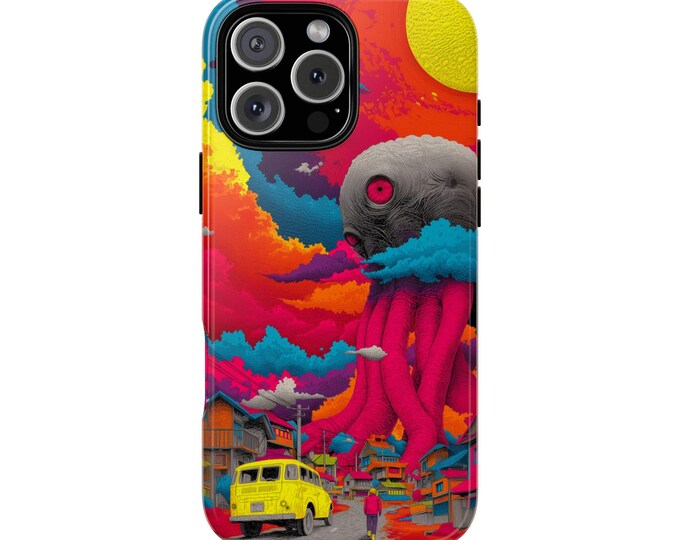 Giant Octopus Squid Monster Kaiju Abstract Phone Case: Tough Cover for iPhone (MagSafe Compatible), Samsung Galaxy, Pixel