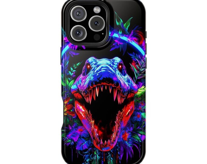 Crocodile Neon Emblem Flower Gator Glow Phone Case for iPhone | Samsung Galaxy | Google Pixel