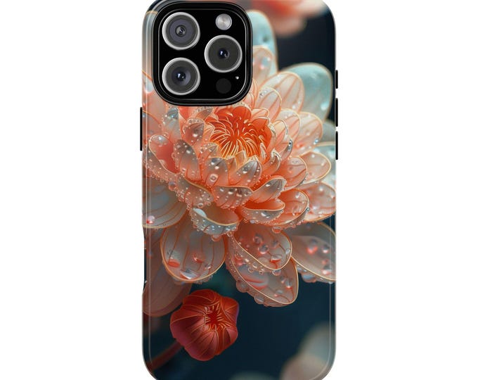 Dewdrops Chrysanthemum Floral Wet Rain Pink Flower Phone Case: iPhone, Galaxy, Pixel - Lifetime Warranty