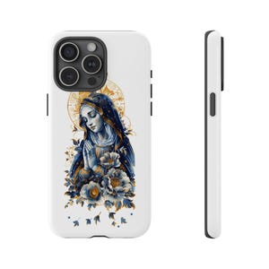 Lifetime Warranty - Virgin Mary Our Lady Guadalupe Blue Painting - Impact Phone Case for iPhone Magsafe Compatible | Galaxy | Pixel