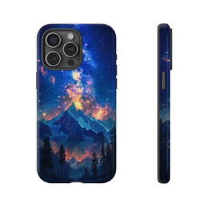 Night Sky Stars Mountain Valley Forest Phone Case: iPhone, Samsung Galaxy, Pixel - Lifetime Warranty
