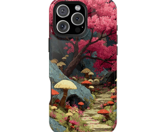 Mushroom Garden Pink Floral Bloom Phone Case for iPhone | Samsung Galaxy | Google Pixel