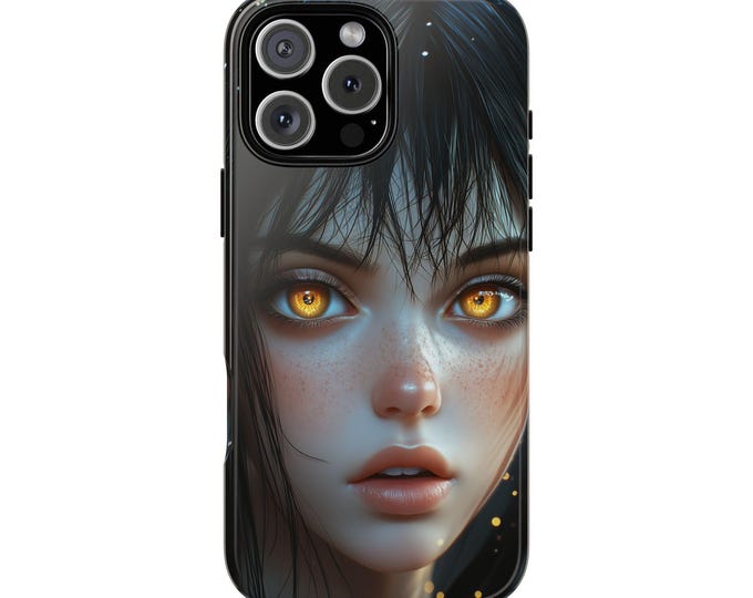 Amber Eyes Raven Anime Girl Phone Case: iPhone, Galaxy, Pixel - Lifetime Warranty