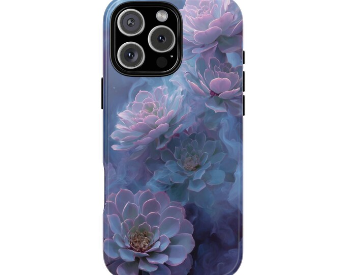 Purple Succulents Pastel Smoke Floral Phone Case: iPhone, Galaxy, Pixel - Lifetime Warranty