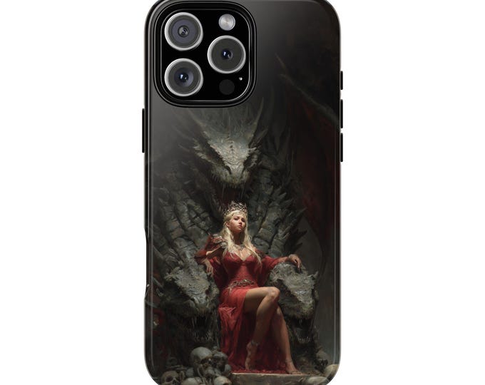 Dragon Queen Skulls Throne Phone Case: iPhone, Galaxy, Pixel - Lifetime Warranty