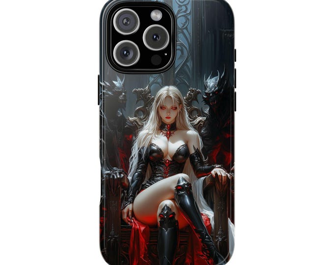 Fantasy Queen Dark Realm Throne Demon Guards Phone Case: iPhone, Galaxy, Pixel - Lifetime Warranty